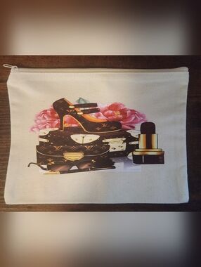 CANVAS COSMETIC BAG/POUCH, NWOT